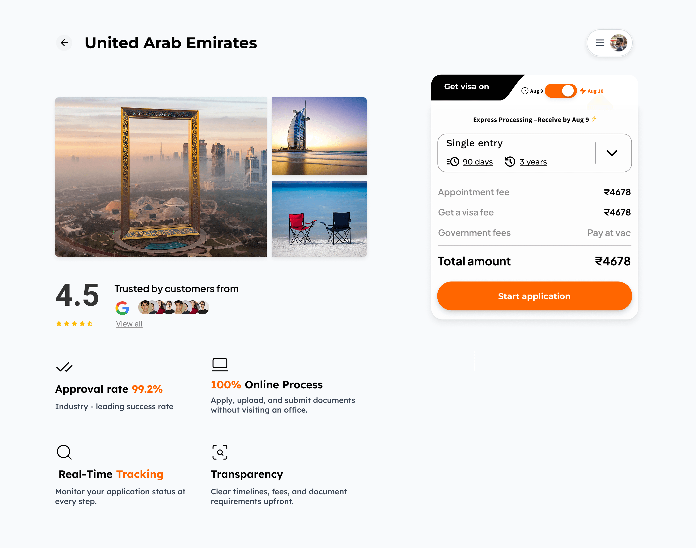 Getavisa web detail page