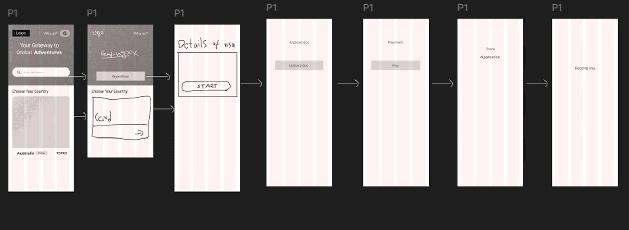 Low fidelity wireframe