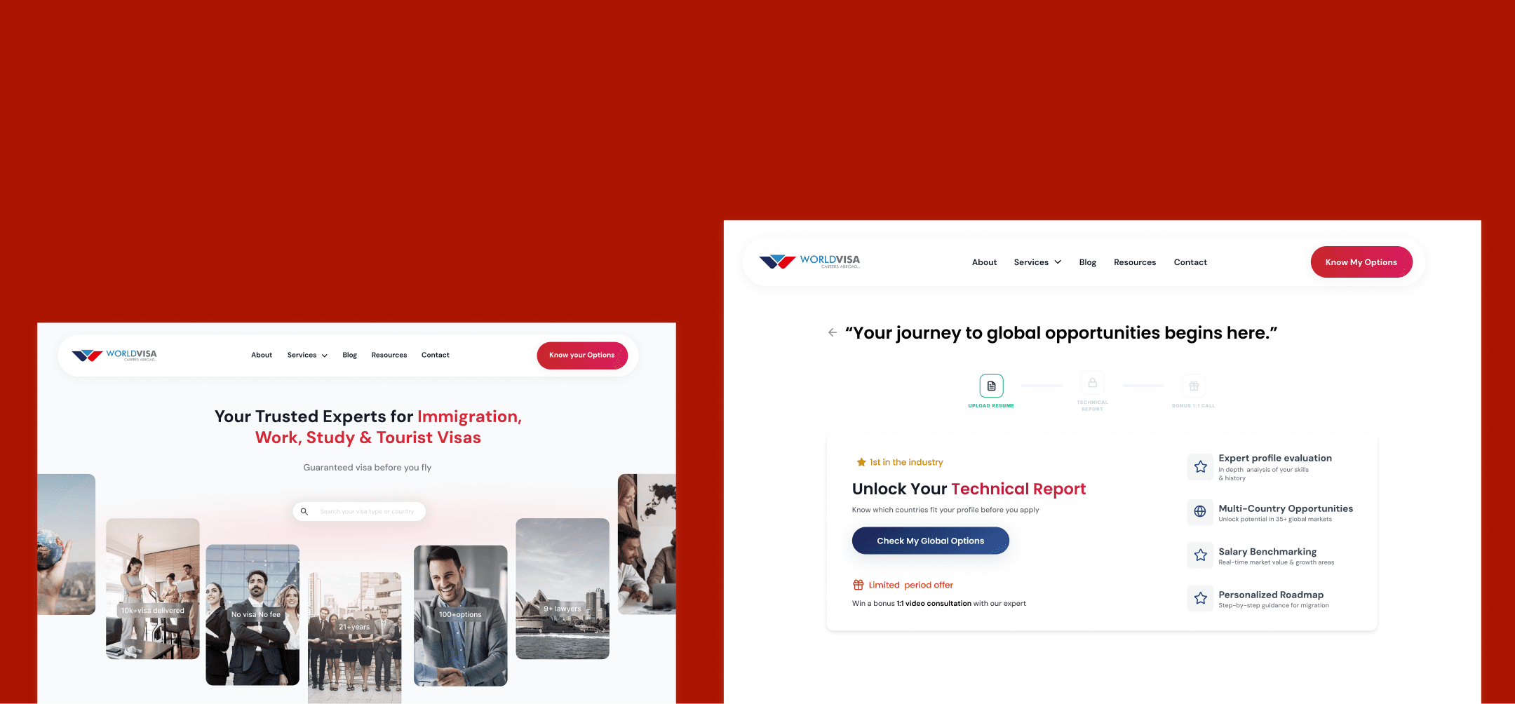 Worldvisa homepage redesign